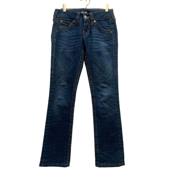 Y2K Vintage True Religion Billy Jeans Mid Rise Straight Leg Dark Blue 24 MINT - Picture 3 of 11